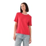 ALEXANDERGARDI Kontrast Yakalı Kadın T-shirt KIRMIZI L