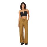 ALEXANDERGARDI KREP KUMAŞ İP BAĞLAMALI PALAZZO PANTOLON (B24-00231) HARDAL 2XL