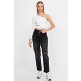 ALEXANDERGARDI ÖZEL KOLEKSİYON YÜKSEK BEL CULOTTE JEAN PANTOLON () AG-1008