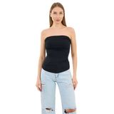 Alexandergardi Yırtmaçlı Straplez Bluz (B24-00226) SIYAH L