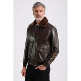 Alexandr Erkek Kahverengi Pilot Deri Mont - 5XL