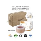Alexer Soft Silikon Bant Keloid Ameliyat Estetik Yara İzi Giderici 2,5cm x 3m Cilt Bakım Organizeri ve Makyaj Çantalı Özel Set