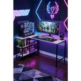 Alexis Oyuncu Masası 178X90 Cm, Beyaz Renk Oyuncu Masası, Çift Yön Kullanıma Uygun, Bilgisayar Masası, Gamer Masası, Gaming Masa, L Masa, Çalışma Masası - Siyah