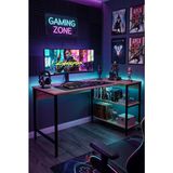 Alexis Oyuncu Masası 178X90 Cm, Çam Renk Oyuncu Masası, Çift Yön Kullanıma Uygun, Bilgisayar Masası, Gamer Masası, Gaming Masa, L Masa, Çalışma Masası - Ahşap - Siyah