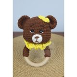 Aley Life Aleylife Amigurumi Tombik Yanak Ayıcık Çıngırak Diş Kaşıyıcı - Kahverengi