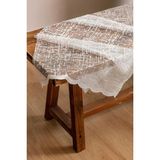 Aleyna Home Taç Şantuk Kullanıma Hazır Ekstraforlu Pilesiz Örme Tül Perde Tek Kanat - Krem 220 x 250 cm