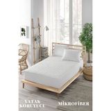 Alez-Kapitoneli Fitted-Mikro-Yanı Çarşaflı-Çift Kişilik-Tek Kişilik-Bebek Alezi-Su-Yatak Koruyucu (90x200) - 90 x 200 cm - Beyaz