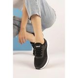 Aleza Shoes Bağcıksız Ortopedik Yürüyüş Ayakkabısı - Siyah - Beyaz