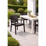 Alezy HK730 Troya Rattan Desenli Plastik Bahçe Balkon Koltuk Kahverengi
