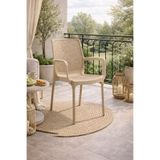 Alezy R008 Sunset Rattan Plastik Bahçe Balkon Sandalye Krem