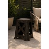 Alezy TB300 Plastik Rattan Desenli Tabure Büyük Boy 38x24cm Kahverengi
