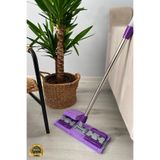 Alezy Teleskopik Yer Mopu Fayans Duvar Yüzey Temizlik Mikrofiber Mandallı Mop