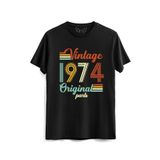 Alfa 93904 Vintage 1974 Original Parts Siyah Kadın T-shirt