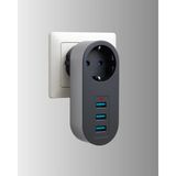 ALFA AKSESUAR 03 2500W Güç Destekli Akım Korumalı Priz – 3 USB Çıkışlı - 11 Adet - Çok Renkli