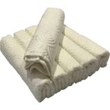ALFA AKSESUAR 03 Bulteks Jakarlı Kadife Havlu 30X50 - Desen 2 - Ekru - Standart