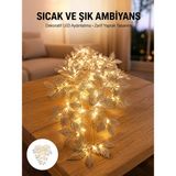 ALFA AKSESUAR 03 Gümüş Yaprak Tasarımlı LED Işık Pilli Ev ve Vitrin Dekoru