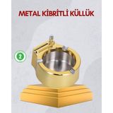 ALFA AKSESUAR 03 Paslanmaz Çelik Küllük Çakmaklı Masa Üstü Kullanım - Çok Renkli - Standart