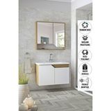 Alfa Banyo Alfa Banyı Delta Safir 80 Cm Komple Mdf, Lavabolu Banyo Dolabı Seti-hazır Kurulu Çok Renkli
