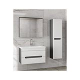 Alfa Banyo Alpi (80+35)-115 Cm Mdf Boy Dolaplı Lavabolu Banyo Dolabı Seti Beyaz