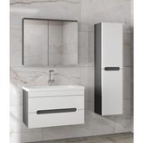 Alfa Banyo Alpi (80+35) 115 cm MDF Malzemeden Hazır Kurulu Lavabolu Banyo Dolabı Seti 115 cm Modern Tasarım