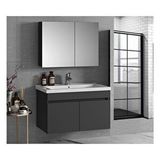 Alfa Banyo Antrasit 65 Cm Seramik Lavabolu Banyo Dolabı Takımı-mdf Beyaz