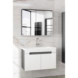 Alfa Banyo Ardi 80 cm Seramik Lavabolu Banyo Dolabı Seti-Mdf-Hazır Kurulu--
