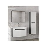 Alfa Banyo Ardi (80+35) 115 Cm Mdf Boy Dolaplı Lavabolu Banyo Dolabı Seti Beyaz