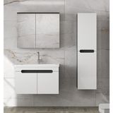 Alfa Banyo Ardi (80+35) 115 cm Mdf Boy Dolaplı Lavabolu Banyo Dolabı Seti--Hazır Kurulu--