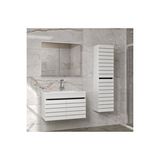 Alfa Banyo Dark Line (80 35) 115 Cm Ayna Dolaplı Boy Dolaplı Lavabolu Mdf Banyo Dolabı Seti-hazır Kurulu- Beyaz