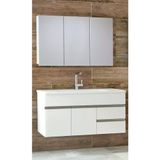 Alfa Banyo Esen Beyaz 100 Cm Lavabolu Banyo Dolabı Takımı-Mdf-
