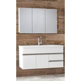 Alfa Banyo Esen Beyaz 100 Cm Lavabolu Banyo Dolabı Takımı-Mdf--Hazır Kurulu