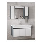 Alfa Banyo Estella 100 Cm Mdf-aynalı Seramik Lavabolu Banyo Dolabı Seti**(DEMONTE DEĞİL)**