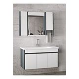 Alfa Banyo Estella 100 Cm Mdf Aynalı Seramik Lavabolu Banyo Dolabı Takımı Antrasit
