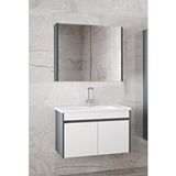 Alfa Banyo Estella Ea-65 Cm Mdf-ayna Dolaplı, Seramik Lavabolu Banyo Dolabı Takımı Antrasit