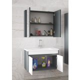 Alfa Banyo Estella-Ea 80 Cm Mdf-Aynalı-Lavabolu Banyo Dolabı Takımı-Tamamı Mdf - Hazır Kurulu