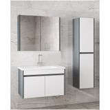 Alfa Banyo Estella-Ea 80+35 cm MDF Aynalı Boy Dolaplı Banyo Dolabı Takımı
