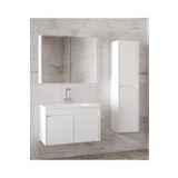 Alfa Banyo Estella-Ea Beyaz 80+35 Cm Mdf-Aynalı Boy Dolaplı-Lavabolu Banyo Dolabı -- Hazır Kurulu