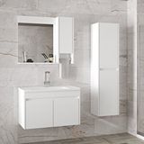 Alfa Banyo Estella-Oa Beyaz 65+35 Cm Mdf-Seramik Lavabolu Banyo Dolabı Takımı