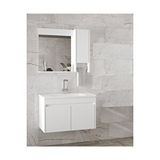 Alfa Banyo Estella-Oa Beyaz 80 Cm Mdf-Ayna Dolaplı-Seramik Lavabolu Banyo Dolabı Takımı