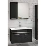 Alfa Banyo Gold Siyah Gri 65 Cm Mdf-Lavabolu Banyo Dolabı Seti