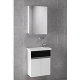 Alfa Banyo MİNİÇO EBEVEYN 45 cm x 28 cm AYNA DOLAPLI LÜX BANYO DOLABI- 1. Sınıf MDF-Beyaz Siyah