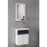 Alfa Banyo Mınıco Ebeveyn 45 Cm X 28 Cm Aynalı Lux Banyo Dolabı- 1. Sinif Mdf-Beyaz Sıyah