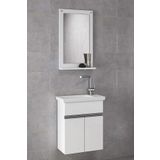 Alfa Banyo MİNİÇO EBEVEYN 45 cm x 28 cm AYNALI LÜX BANYO DOLABI- 1. Sınıf MDF-BEYAZ