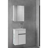 Alfa Banyo Miniço-raflı Ebeveyn 50 Cm X 32 Cm Ayna Dolaplı Lavabolu Mdf Banyo Dolabı Seti Beyaz