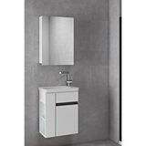 Alfa Banyo Miniço-raflı Sb-ebeveyn 50 Cm X 32 Cm Ayna Dolaplı Lavabolu Mdf Banyo Dolabı Seti Beyaz
