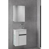 Alfa Banyo Miniço-Raflı Sb-Ebeveyn 50 cm x 32 cm Ayna Dolaplı Lavabolu Mdf Banyo Dolabı Seti**hazır Kurulu**