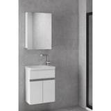 Alfa Banyo Miniço-SB-Ebeveyn 45 cm x 28 cm Ayna Dolaplı Lüx Lavabolu Banyo Dolabı - 8699762777754 - Beyaz