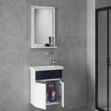 Alfa Banyo Miniço-Sb Ebeveyn 45 cm x 28 cm Aynalı Lüx Lavabolu Banyo Dolabı- 1. Sınıf Mdf-Beyaz Siyah