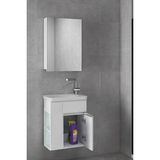 Alfa Banyo Raflı Miniço Ebeveyn 50 cm x 32 cm Ayna Dolaplı Lavabolu Mdf Banyo Dolabı Seti**hazır Kurulu**