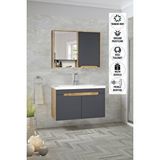 Alfa Banyo Santi 80 Cm Komple Mdf, Lavabolu Banyo Dolabı Seti-hazır Kurulu Çok Renkli
